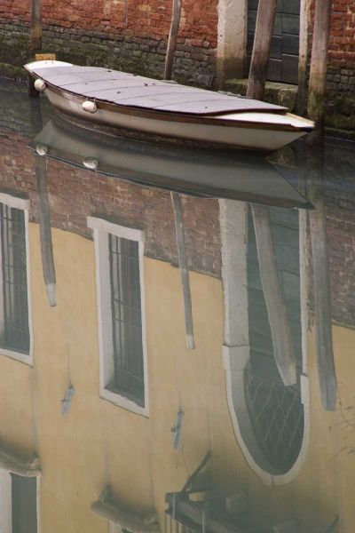 Italy, Venice Building and boat reflections